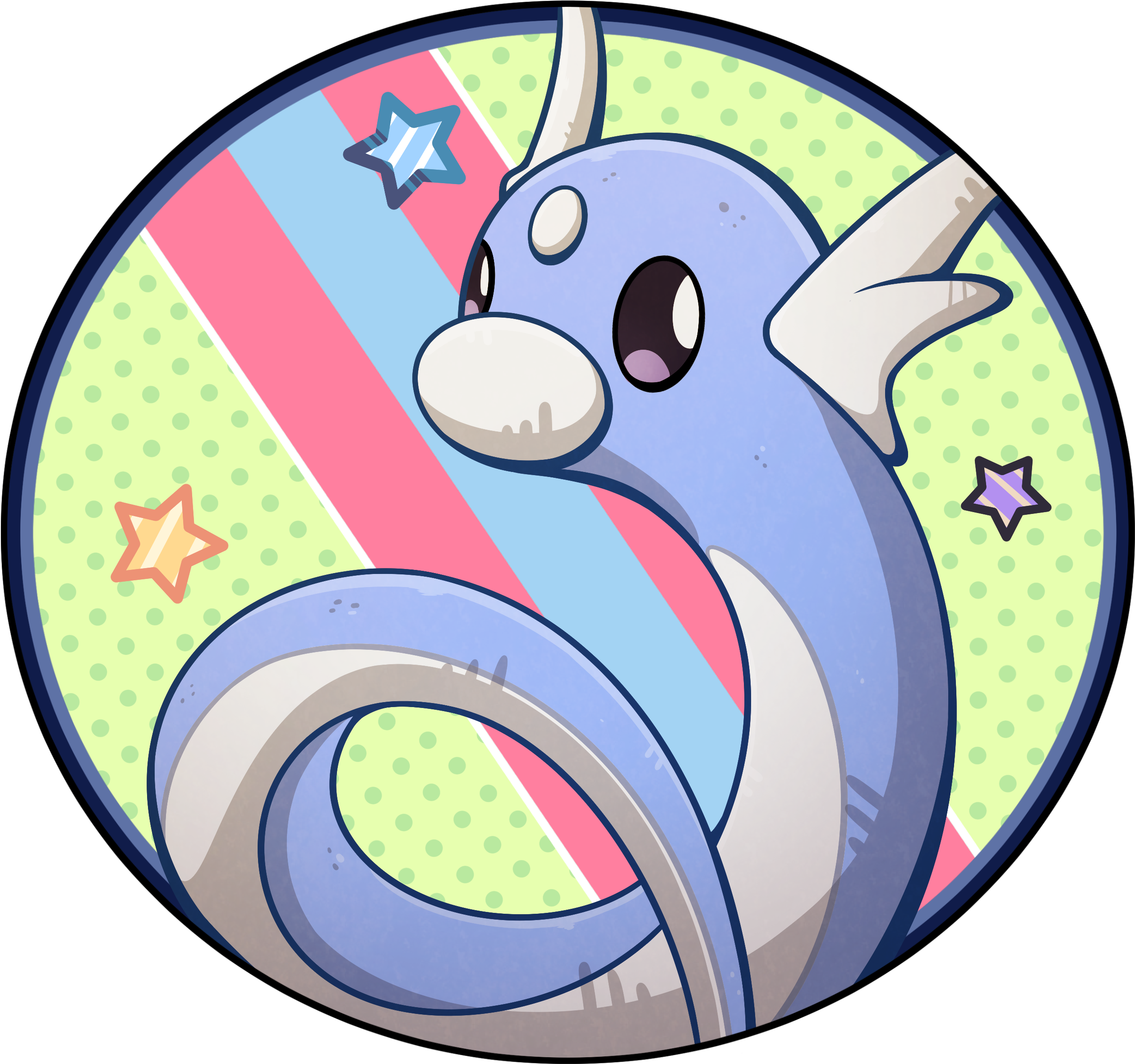 Pokemon Icon Dratini - Circle (2581x2450), Png Download