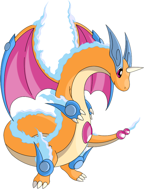 Shiny Mega Dragonite Pokédex - Big Stage Of Dragonite (609x800), Png Download