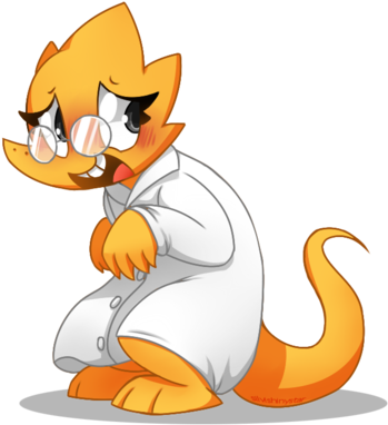 How About Alphys Trying To Bring A Body Pillow To Life - Imagenes De Undertale Alphys (400x411), Png Download