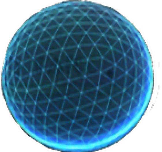 Hologram Sphere Globe Wireframe 3demonsional Blue - Sphere (572x524), Png Download