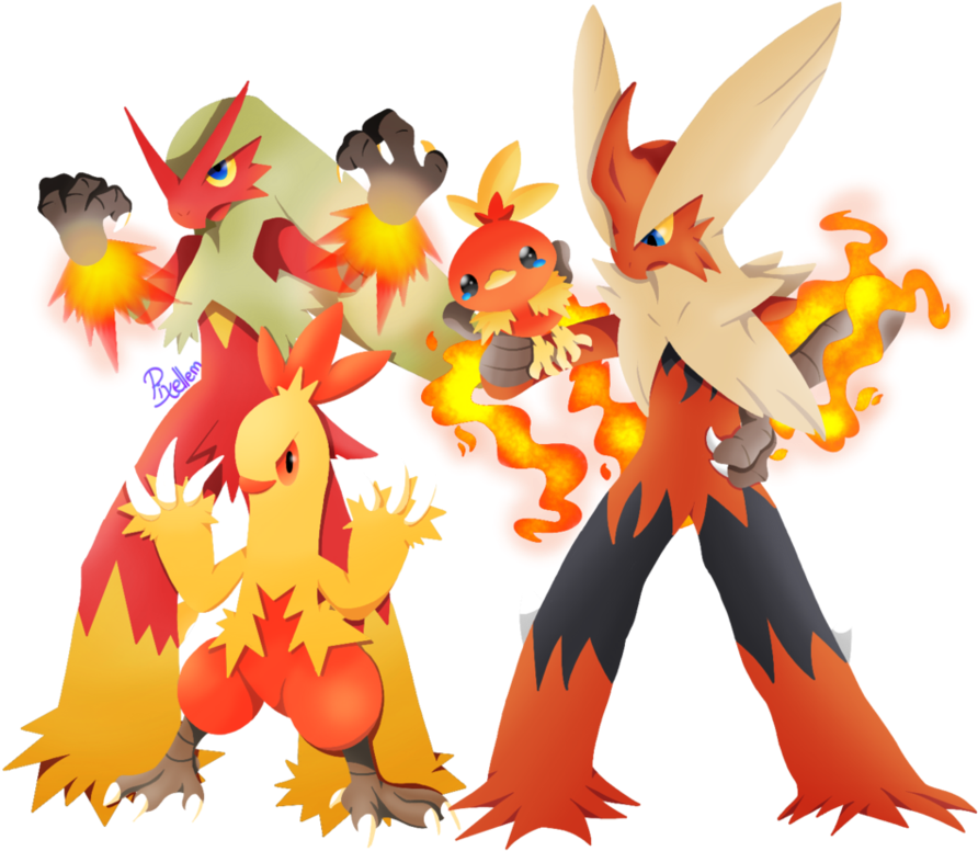 Torchic Line By Pixellem - Blaziken (961x832), Png Download