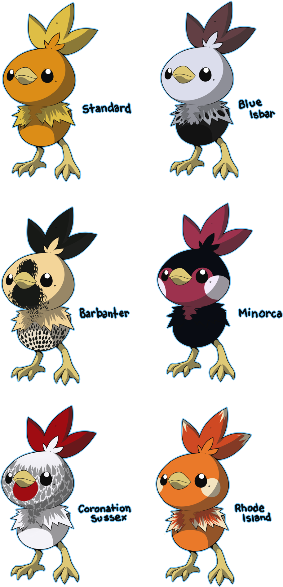 Torchic Variations - Pokemon Torchic Deviantart (1024x2019), Png Download