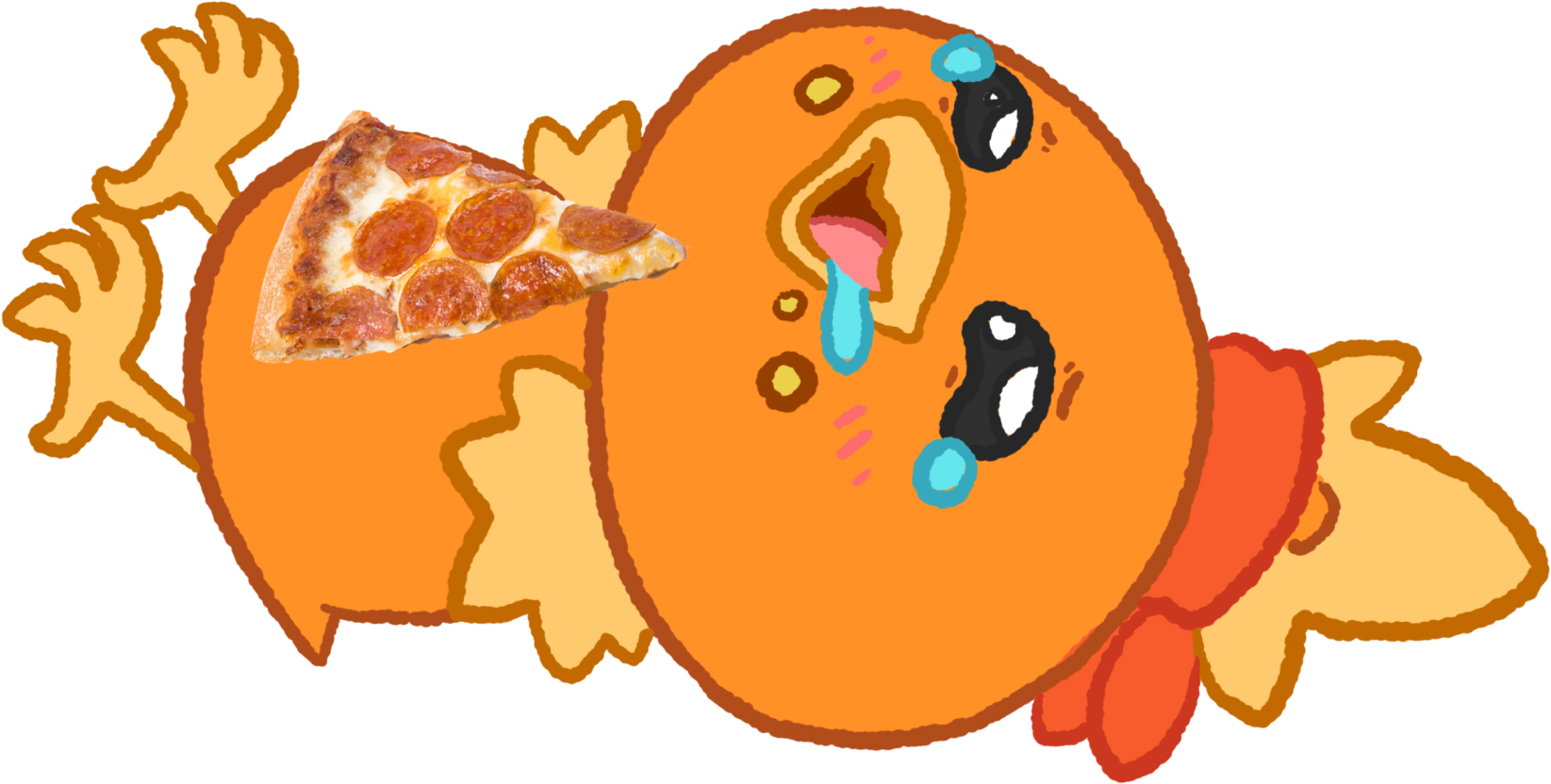 Cheesecake Chespin Pizza Torchic - Portable Network Graphics (2048x951), Png Download