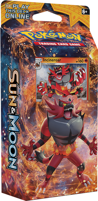 Roaring Heat Theme Deck - Pokemon Sun & Moon Roaring Heat Theme Deck [incineroar] (528x704), Png Download