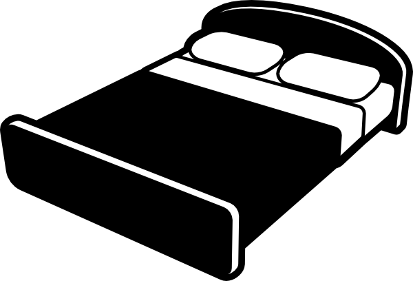 Black Bed Clipart (600x408), Png Download