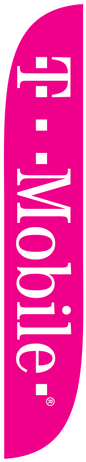 T Mobile Pink Feather Flag - T-mobile Swooper Flag (391x521), Png Download