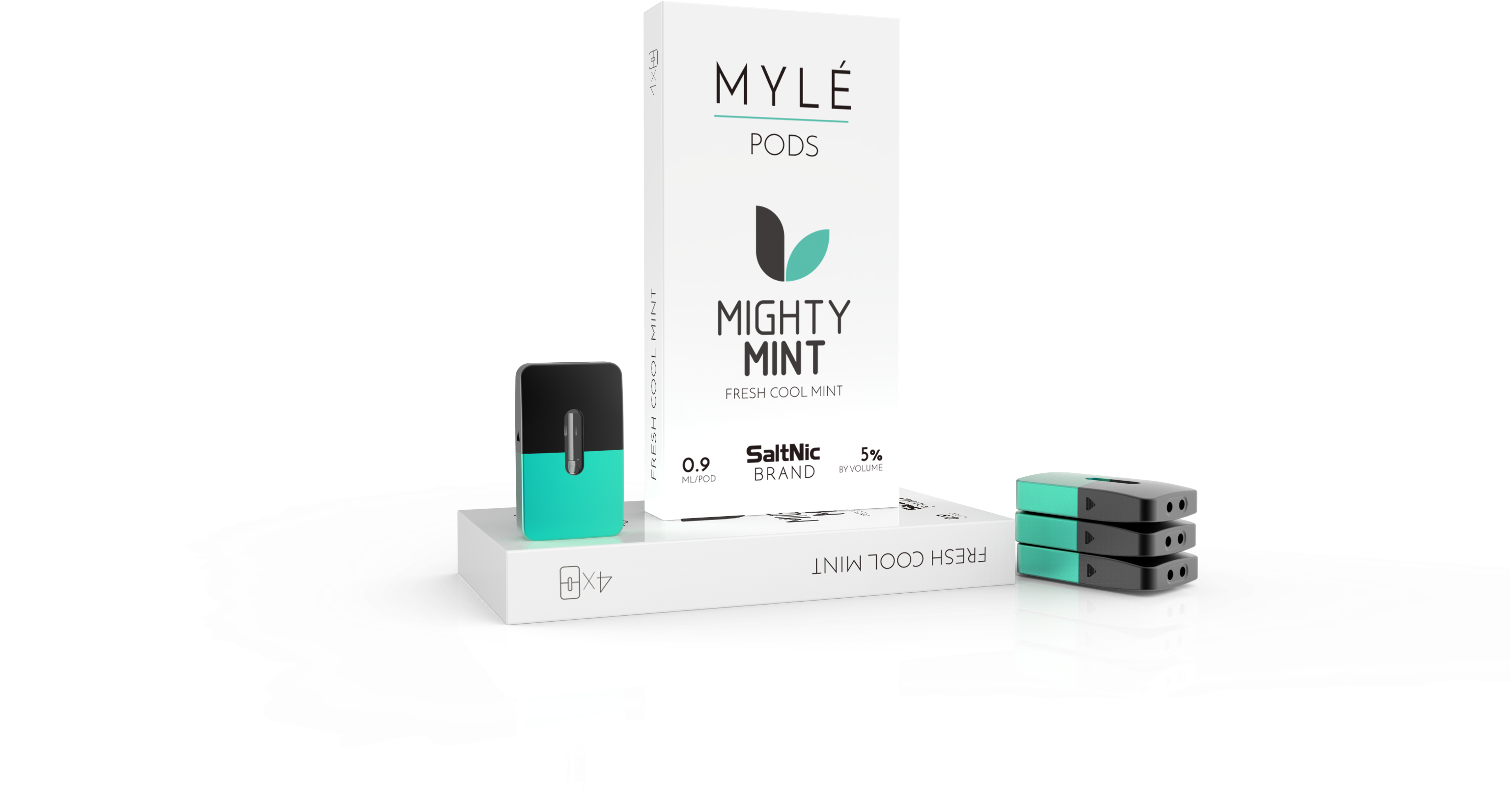 Myle Vapor Mighty Mint - Graphic Design (3073x1920), Png Download