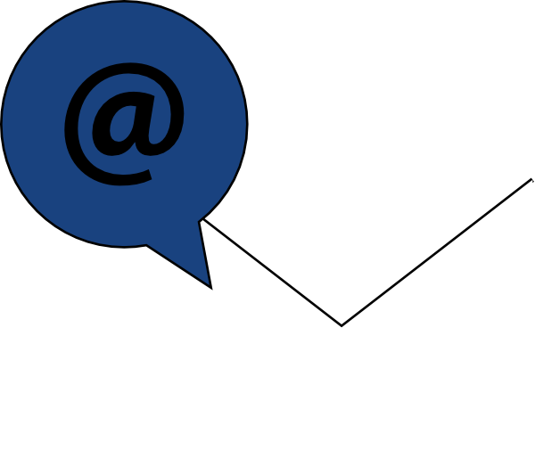 How To Set Use Email Icon White W/ Blue Clipart (600x533), Png Download