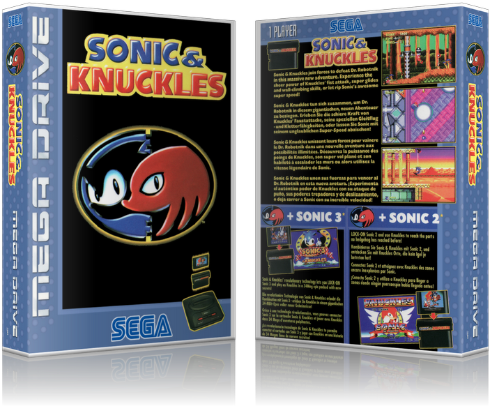 Sega Genesis Sonic And Knuckles Eu Sega Megadrive Replacement - Sonic & Knuckles Sega Genesis Game (800x650), Png Download