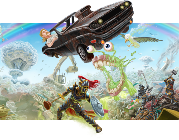 Trash War - Illustration (586x459), Png Download