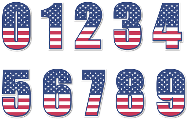 Usa Numbers Flag (480x480), Png Download