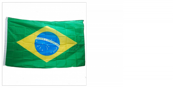 Bandeira Do Brasil Com 1,5m De Largura - Flag (600x308), Png Download