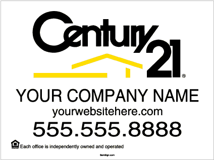 Century 21 White Black Yard Sign 510px - Century 21 Premiere Properties (510x510), Png Download