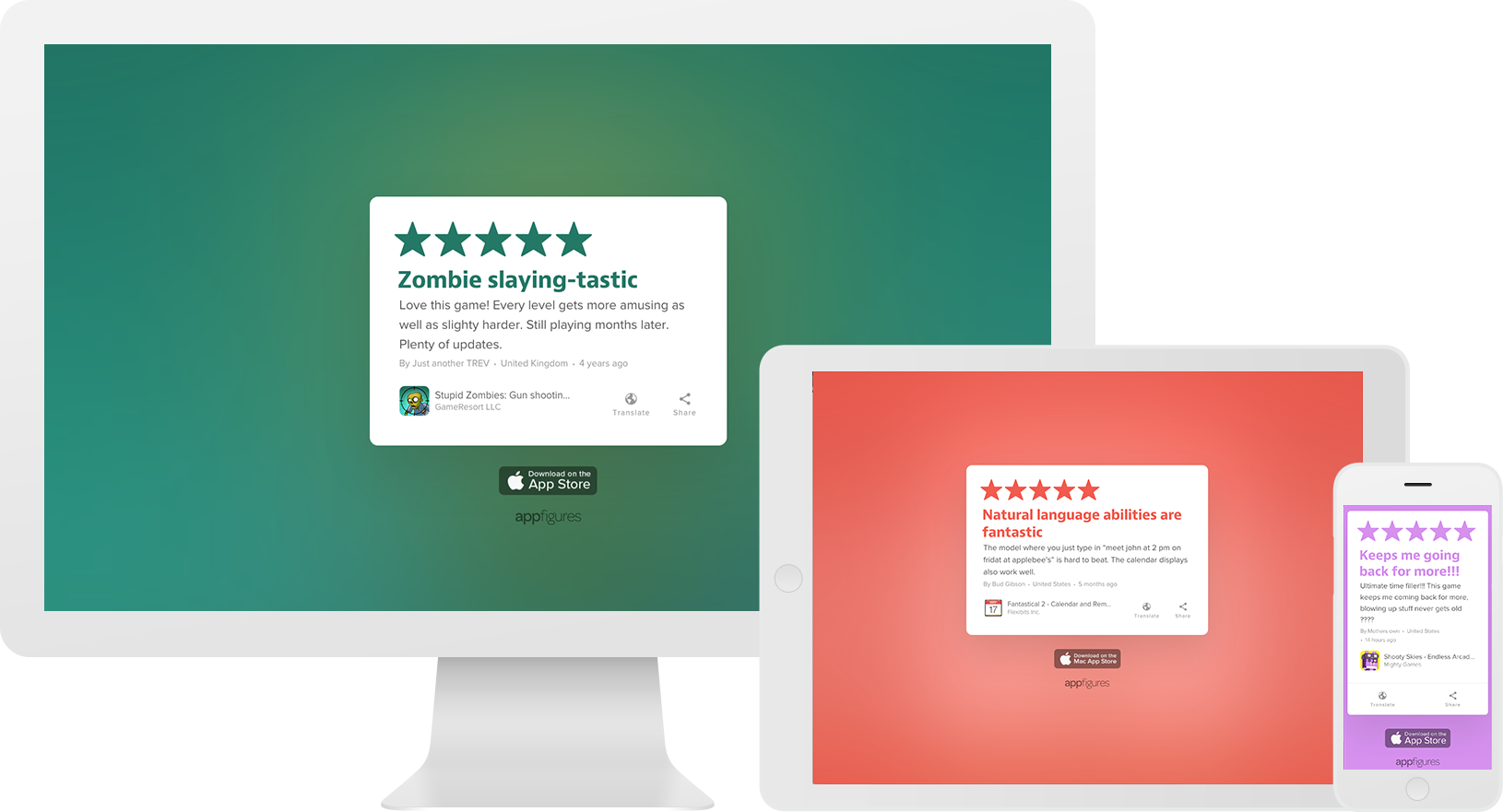 Share App Store Reviews With Review Cards From Appfigures - Review Cards (1630x881), Png Download