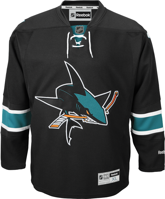Reebok San Jose Sharks Third Adult's Jersey Blank - San Jose Sharks Jersey (850x850), Png Download