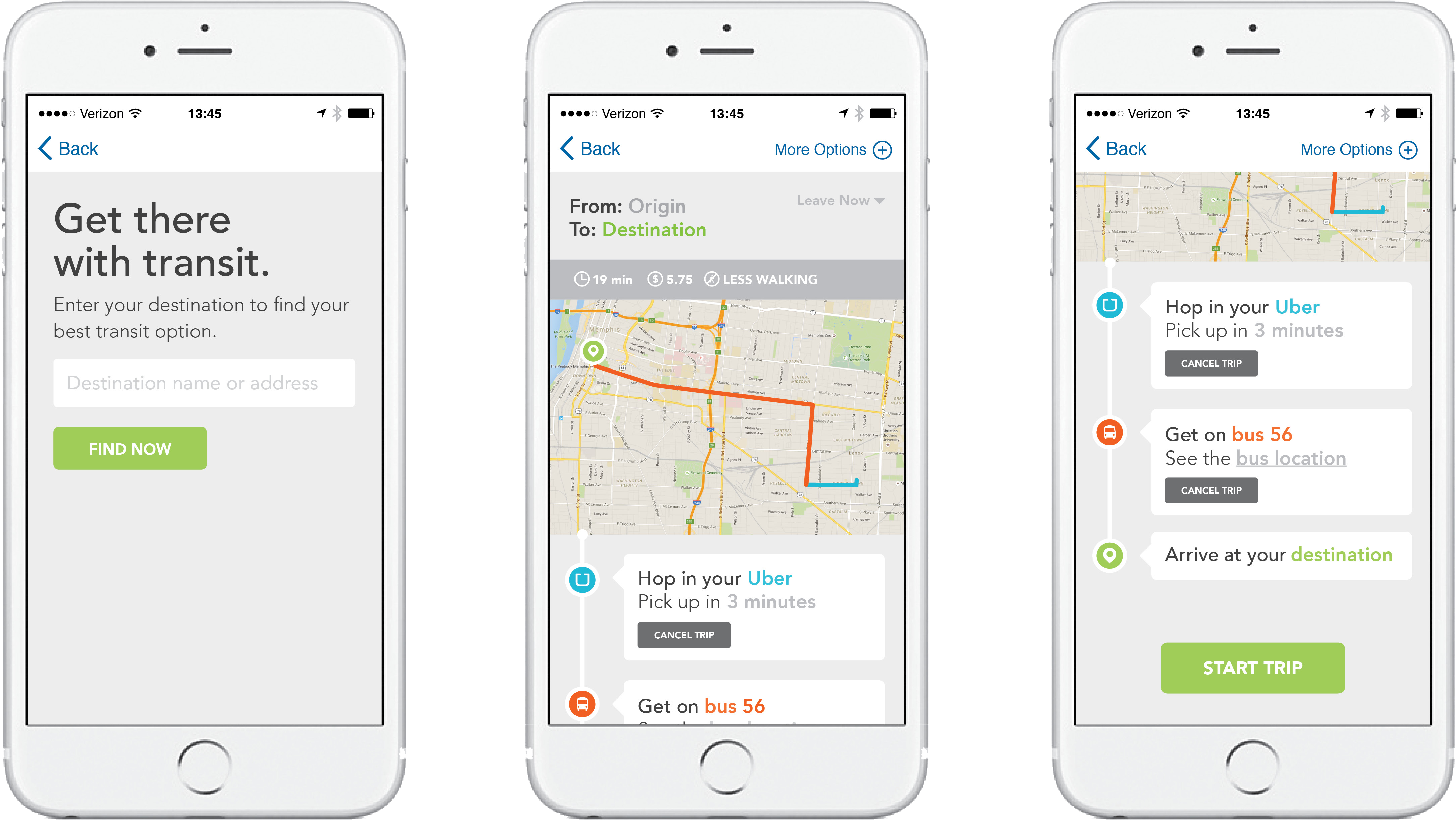 Transloc Uber Initial Design Concepts - Multimodal Transport App (1024x542), Png Download