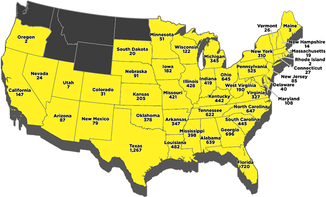 The Map Below, , Shows Store Distribution - Dollar General (753x439), Png Download