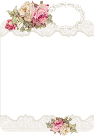 G - M - Antique Roses Greeting Cards (328x500), Png Download