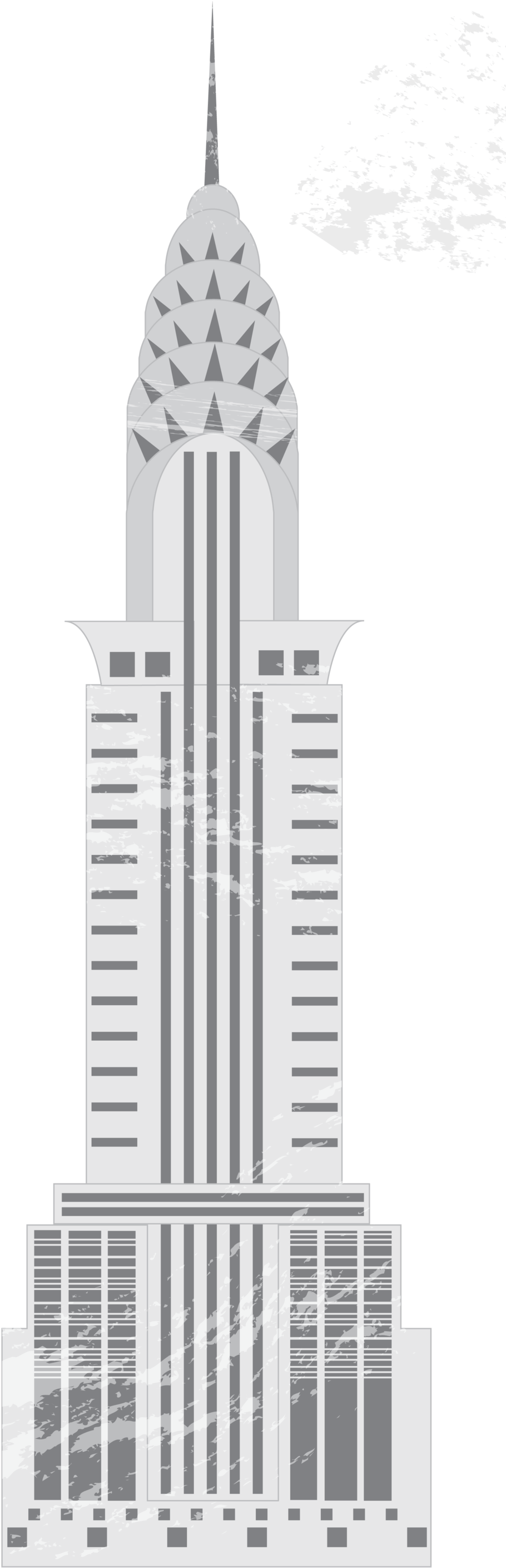 Chrysler Building Empire State Building Chrysler Voyager - Empire State Building Elevation (1000x2954), Png Download