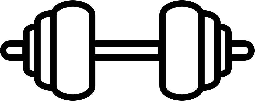 Computer Icons Drawing Clip Art - Dumbbell Outline Icon Png (981x390), Png Download