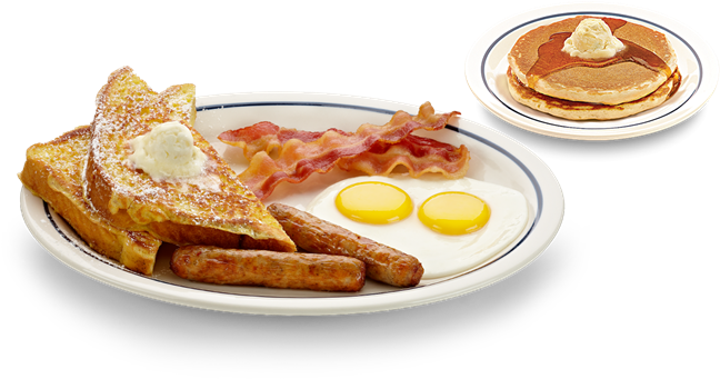 American Breakfast Png Graphic Black And White Download - Split Decision Breakfast Ihop (717x367), Png Download