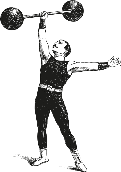 Strongman Barbell Olympic Weightlifting Dumbbell Exercise - Vintage Strong Man Illustration (600x600), Png Download