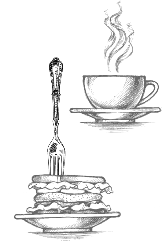 Brunch / Breakfast - Sketches And Drawing With The Theme Breakfast (601x865), Png Download