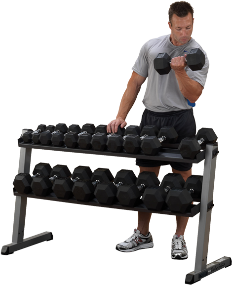 Body Solid Gdr60 - Body Solid Gdr-60 2 Tier Horizontal Dumbbell (600x600), Png Download