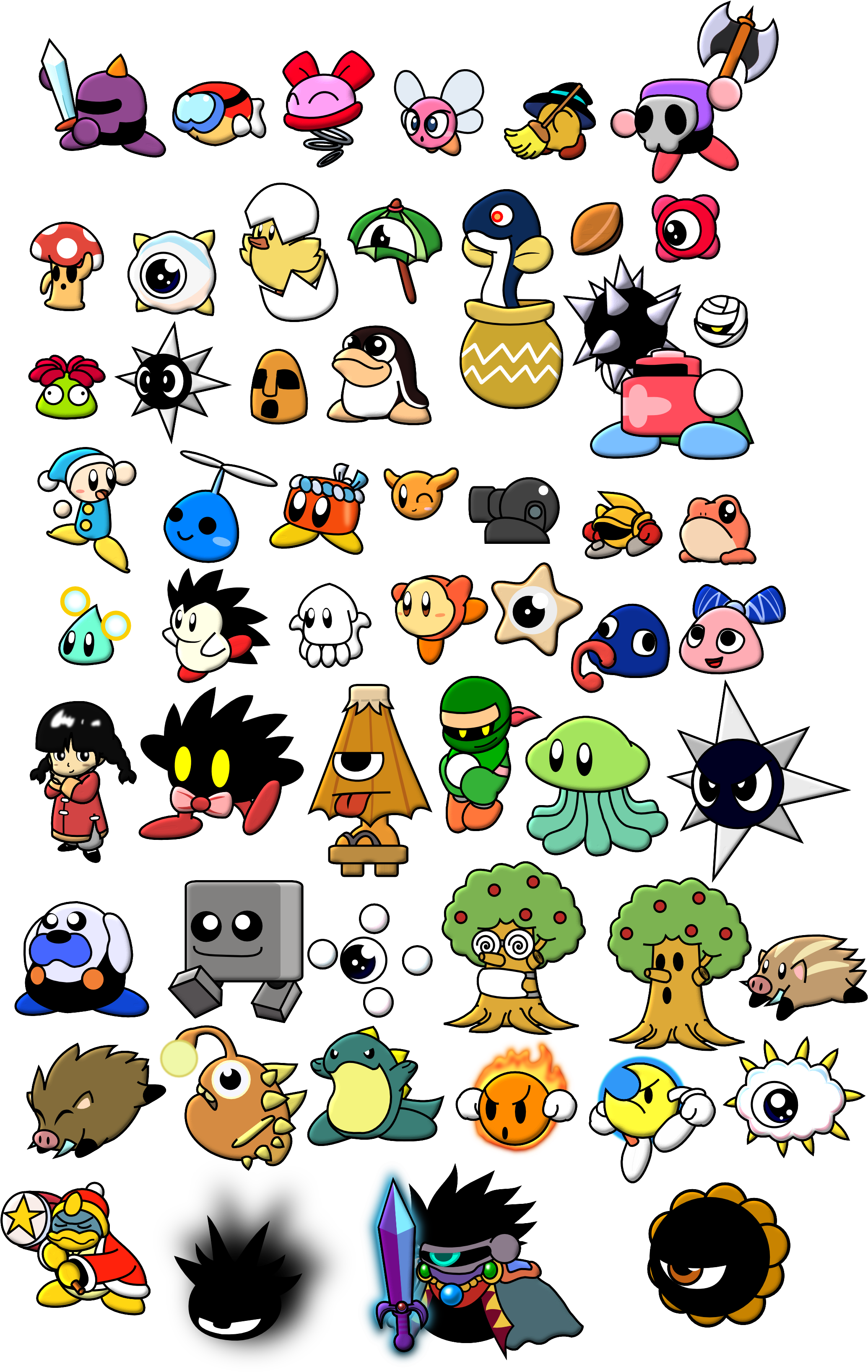 Svg Black And White Library Kirby S Spriters Resort (2118x3342), Png Download