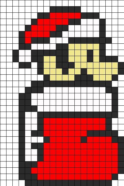 Mario Christmas Perler Bead Pattern / Bead Sprite - Christmas Mario Perler Beads (420x630), Png Download