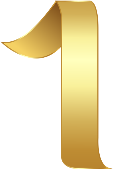 Golden Number One Transparent Png Clip Art Image - Golden Number Png (400x600), Png Download
