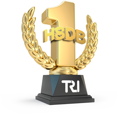 A Trophy Showing Hsdb As Number One Supported By Tri - First Place Trophy (400x375), Png Download