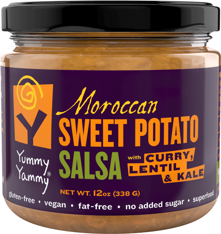 Moroccan Sweet Potato Salsa W/ Curry, Lentil & Kale - Yummy Yammy Sweet Potato Salsa Mexican Hot (1000x1000), Png Download