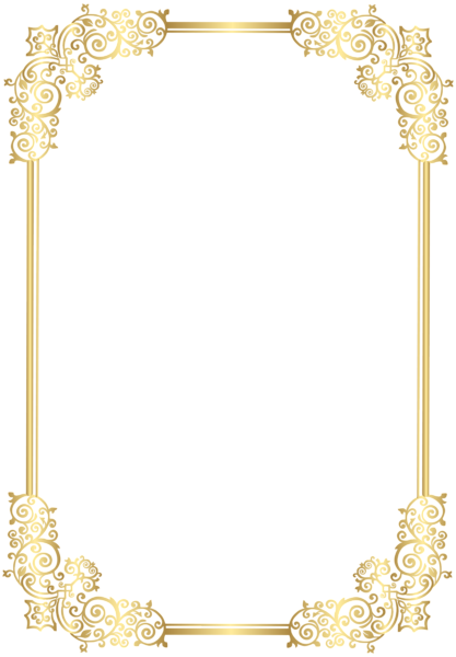 Frame Clipart, Decorative Frames, High Quality Images, - Рамка Для Текста Золотая (417x600), Png Download