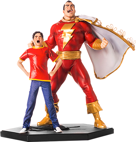 About The Shazam Deluxe Statue - Shazam - 1:10 Scale Statue (480x494), Png Download