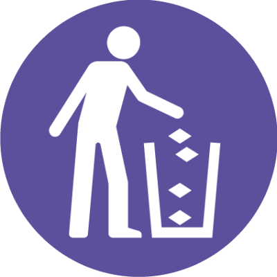 Rubbish Symbol - Tissues In A Bin (400x400), Png Download