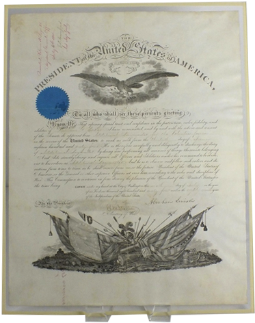 Historic Documents - Abraham Lincoln Autographed 15x19.5 1864 Civil War (500x500), Png Download