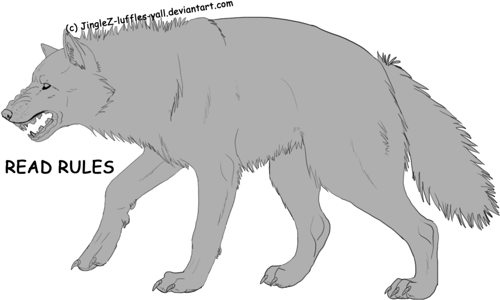 Wolf Growling Lineart By Just - Growling Wolf Png (1024x606), Png Download