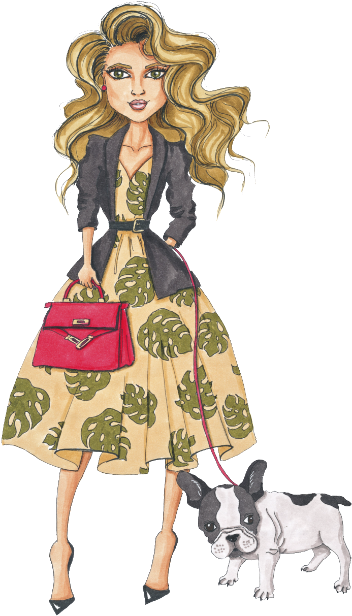 Hand Painted Hyena Beauty Png Transparent - Girl With Bulldog Tote Bag (1024x1280), Png Download