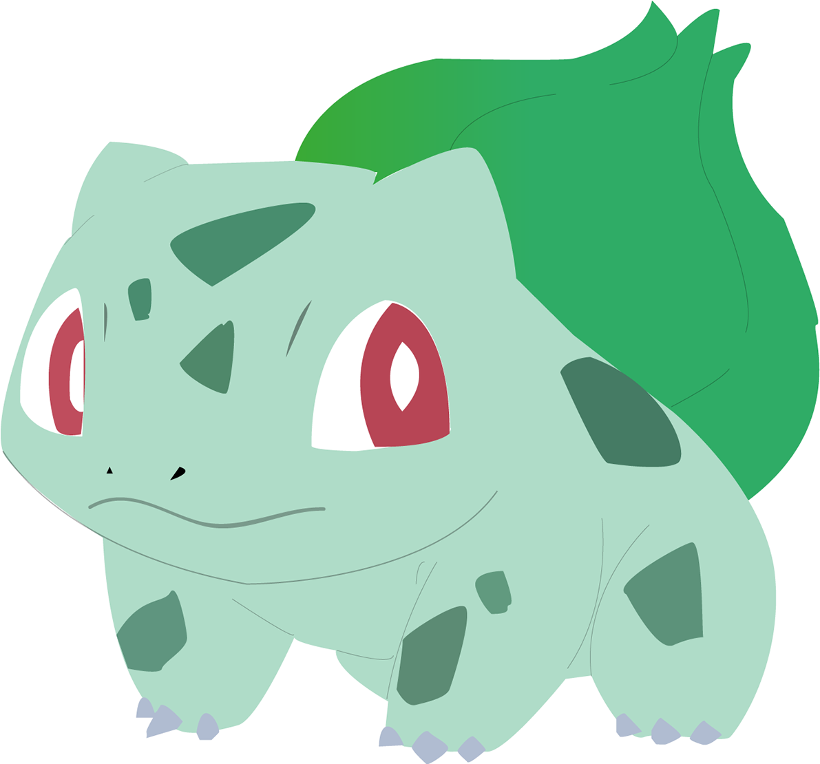 Bulbasaur Vector Happy For Free Download On Mbtskoudsalg - Bulbasaur (1240x1109), Png Download