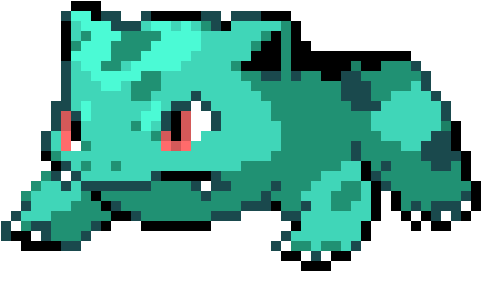 Ivysaur Without A Bulb - Pixel Art 16 Bit (500x340), Png Download