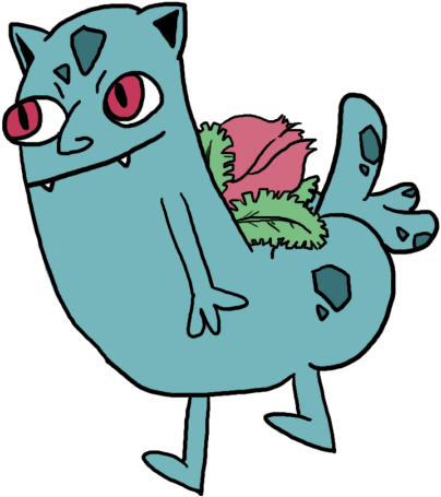 Ivysaur - Cartoon (540x542), Png Download