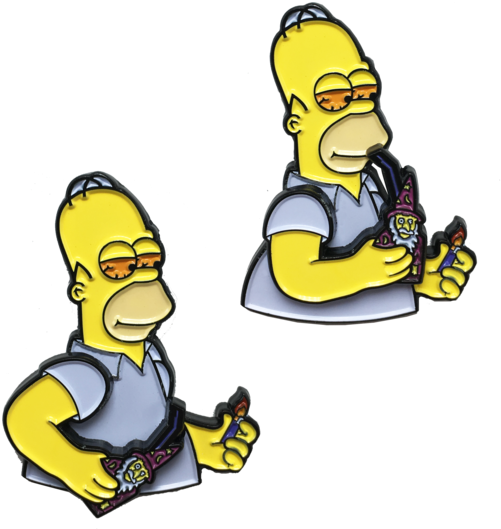 Blazed Homer Pin - Sticker (600x600), Png Download