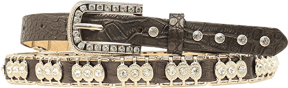 Nocona Narrow Rhinestone Belt (616x667), Png Download