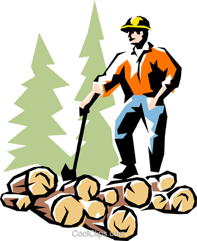 Lumberjack Royalty Free Vector Clip Art Illustration - Sleming Trees (392x480), Png Download