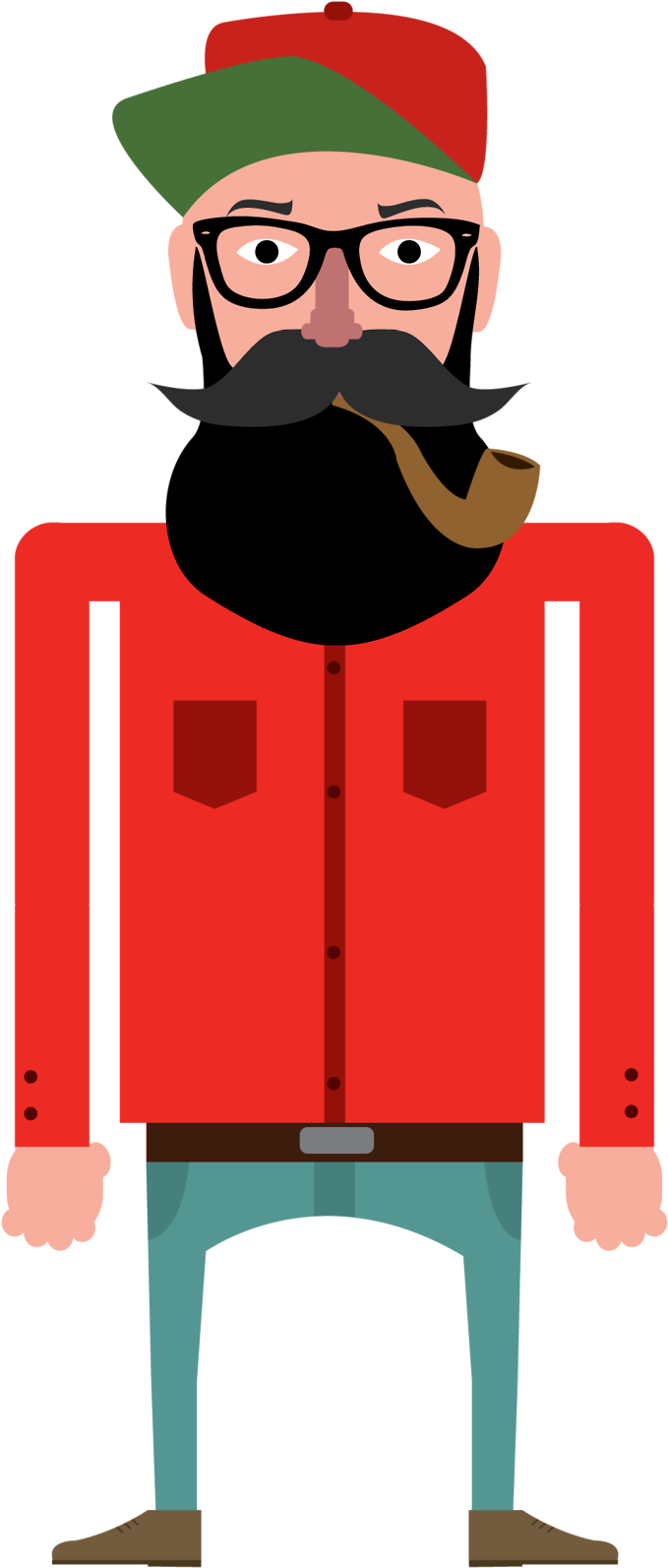 Fur Vector Lumberjack - Vector Illustration Hipster Flat (1280x1636), Png Download