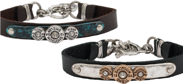 2889 Shotgun Shell Leather Toggle Bracelet - Bracelet (600x600), Png Download