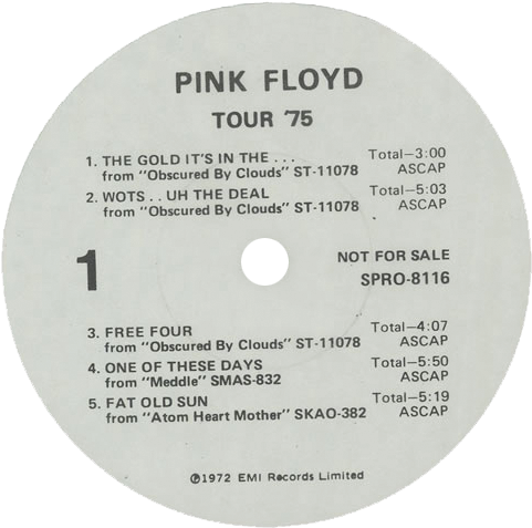 Emi Em 26 £10 - Pink Floyd Tour 75 (500x495), Png Download