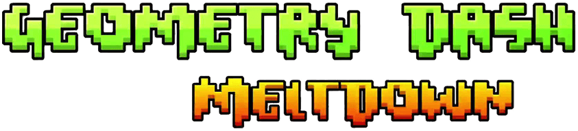 Play Geometry Dash Meltdown On Pc - Geometry Dash Meltdown Logo Png (843x191), Png Download