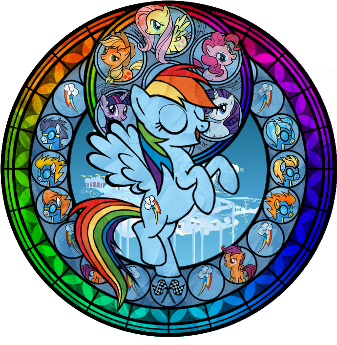 Kingdom Hearts Artist Akili-amethyst Rainbow Dash Stained - My Little Pony Rainbow Dash Stained Glass (720x720), Png Download